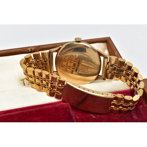 9 - A 9CT GOLD 'TREBEX' WRISTWATCH, hand wound movement, round dial signed 'Trebex non magnetic', Arabic... 