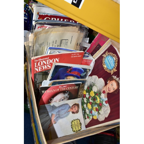 329 - ROYAL EPHEMERA & CERAMICS, three boxes containing a collection of Royal commemorative ceramic plates... 