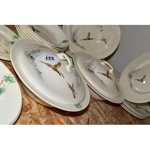 337 - A ROYAL DOULTON 'THE COPPICE' PATTERN DINNER SET, comprising five dinner plates, two oval dinner pla... 