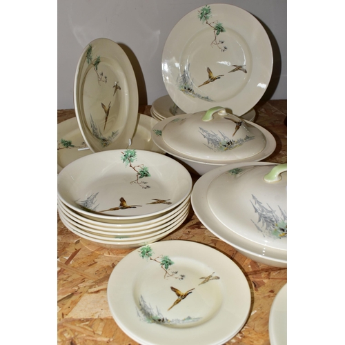 337 - A ROYAL DOULTON 'THE COPPICE' PATTERN DINNER SET, comprising five dinner plates, two oval dinner pla... 