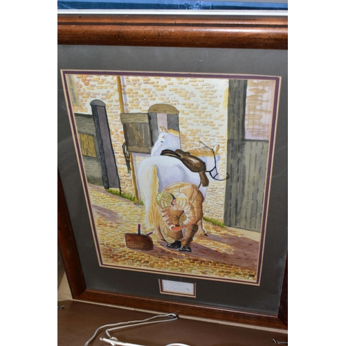 346 - ONE BOX OF FRAMED PRINTS AND THREE LARGE PRINTS, to include twenty six assorted framed prints, drawi... 