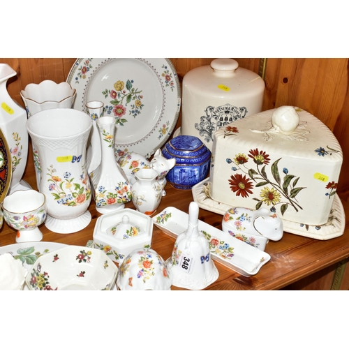 348 - A COLLECTION OF NAMED CERAMICS, comprising Aynsley 'Cottage Garden' pattern giftware and five vases,... 