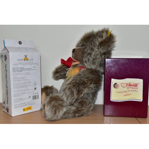 363 - A STEIFF 0302/40 TEDDY BEAR, having two tone brown fur, honey felt pads and bib area, fully jointed,... 