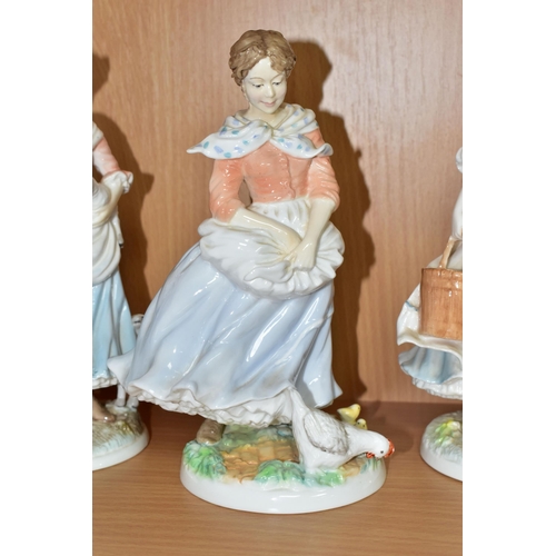 365 - FOUR COALPORT AND ROYAL WORCESTER FIGURINES, comprising Coalport for Compton & Woodhouse 'Lavender S... 