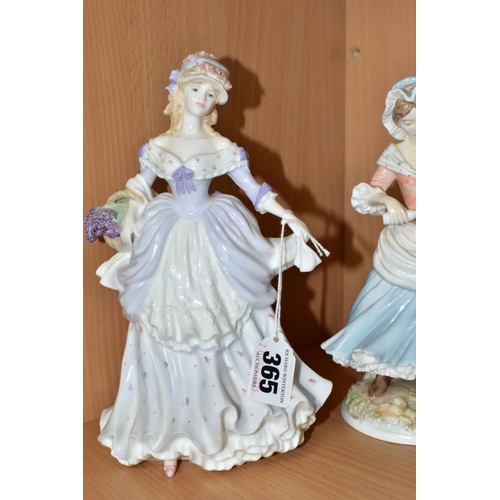 365 - FOUR COALPORT AND ROYAL WORCESTER FIGURINES, comprising Coalport for Compton & Woodhouse 'Lavender S... 