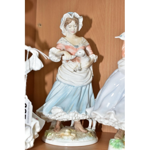 365 - FOUR COALPORT AND ROYAL WORCESTER FIGURINES, comprising Coalport for Compton & Woodhouse 'Lavender S... 