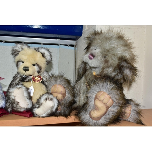 369 - FOUR CHARLIE BEARS TEDDY BEARS,comprising Puddifoot CB114797 limited edition 2430/3000, Laura CB1046... 