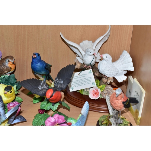 375 - A COLLECTION OF MAINLY PORCELAIN BIRD ORNAMENTS,  to include Lenox Hummingbird, and European Robin  ... 