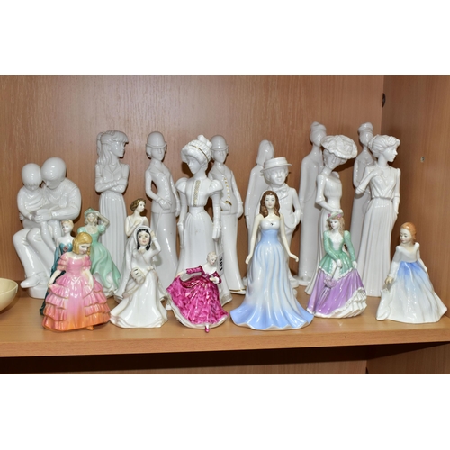 381 - TWENTY SPODE, ROYAL DOULTON AND COALPORT FIGURINES, comprising  Spode Pauline Shone figurines: Anna,... 