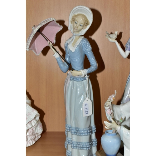 392 - TWO LLADRO FIGURINES AND ONE OTHER, comprising 'Lady With Umbrella',  'Oriental Girl' 4840 and an un... 