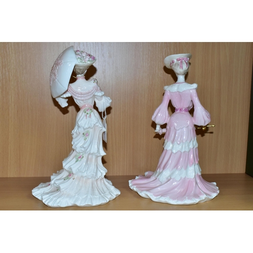 400 - TWO COALPORT LADY FIGURINES, comprising a limited edition from the Edwardians Collection 'A Meeting ... 