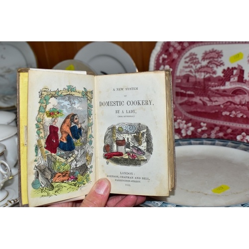 407 - A COLLECTION OF CERAMICS AND TWO LATE 19TH CENTURY RECIPE BOOKS, comprising 'Domestic Cookery By A L... 