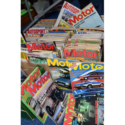 424 - CAR MAGAZINES, seven boxes containing a large collection of 300-400 Motoring Magazines dating from t... 