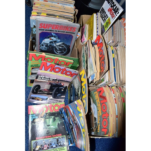 424 - CAR MAGAZINES, seven boxes containing a large collection of 300-400 Motoring Magazines dating from t... 