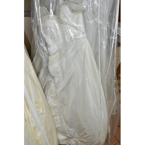 278 - FIFTEEN WEDDING DRESSES, retail stock clearance (some may have marks or very light damage) varying i... 