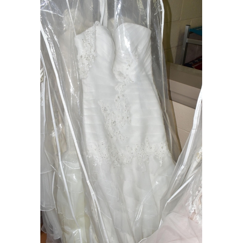 278 - FIFTEEN WEDDING DRESSES, retail stock clearance (some may have marks or very light damage) varying i... 