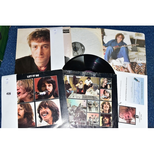 435 - JOHN LENNON, a Capitol Records import of the album Let it Be with John's handwriting on the cover 'H... 