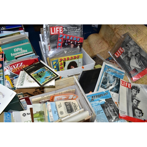 450 - FOUR BOXES OF EPHEMERA consisting of entertainment programmes, an FA Cup Final programme, travel gui... 