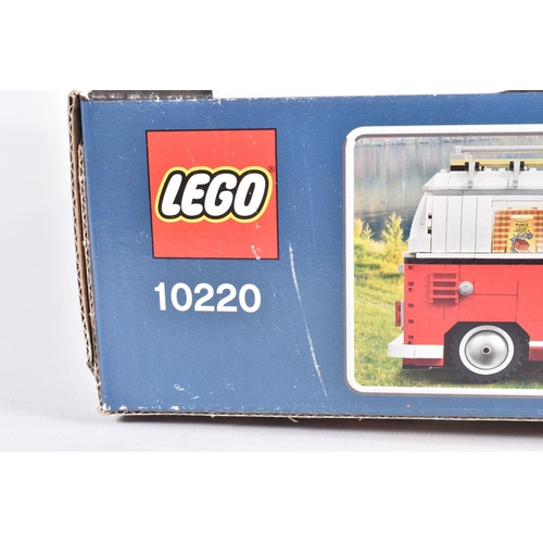 54 - A BOXED LEGO CREATOR EXPERT VOLKSWAGON T1 CAMPER VAN, model no. 10220, 1332 pieces, looks to have be... 