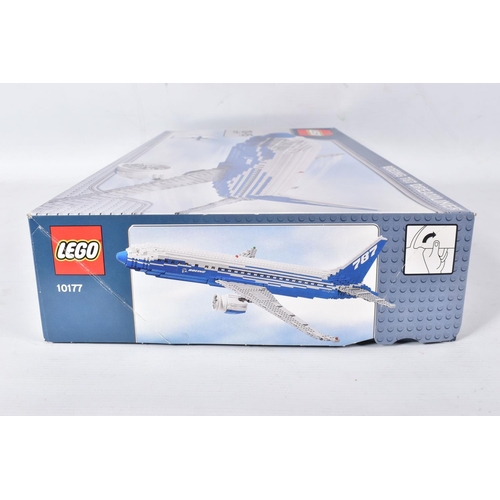 68 - A BOXED LEGO CREATOR EXPERT BOEING 787 DREAMLINER, model no. 10177, the seals to the base of the box... 