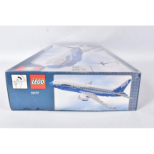 68 - A BOXED LEGO CREATOR EXPERT BOEING 787 DREAMLINER, model no. 10177, the seals to the base of the box... 