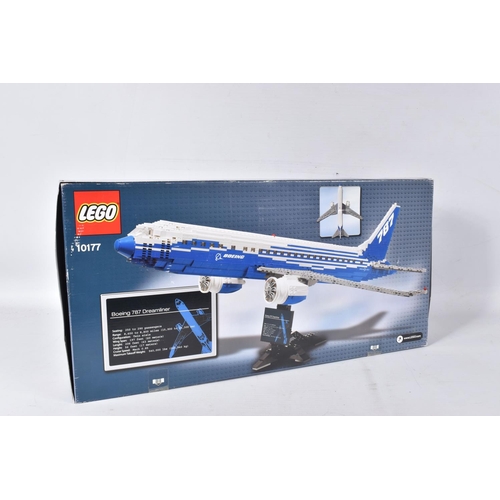 68 - A BOXED LEGO CREATOR EXPERT BOEING 787 DREAMLINER, model no. 10177, the seals to the base of the box... 