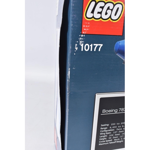 68 - A BOXED LEGO CREATOR EXPERT BOEING 787 DREAMLINER, model no. 10177, the seals to the base of the box... 