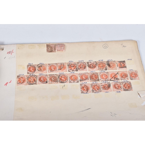 11 - LARGE OLD FOLIO OF GB OLDER LOW VALUE USED STAMPS, main interest in approximately one hundred and tw... 