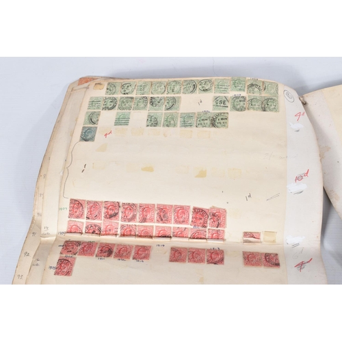 11 - LARGE OLD FOLIO OF GB OLDER LOW VALUE USED STAMPS, main interest in approximately one hundred and tw... 