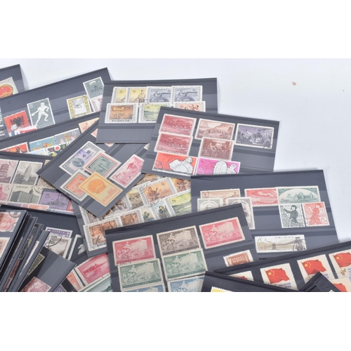 22 - SMALL BOX OF APPROX EIGHTY 3STRIP CARDS WITH STAMPS OF CHINA AND A FEW JAPAN, we note selection of c... 