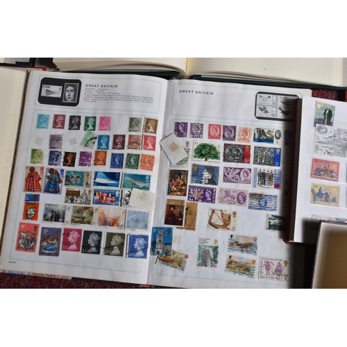 26 - COLLECTION OF GB STAMPS, WINDSOR ALBUMS AND SEVEN STOCKBOOKS, early contents are sparse but we do no... 