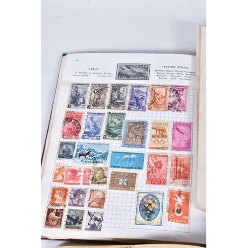 3 - BOX OF STAMPS INCCLUDING WELL FILLED ALBUM OF WORLDWIDE 1930s TO 1950s COLLECTION