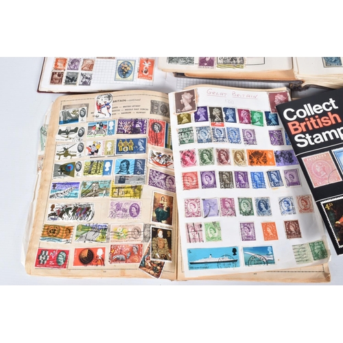 3 - BOX OF STAMPS INCCLUDING WELL FILLED ALBUM OF WORLDWIDE 1930s TO 1950s COLLECTION