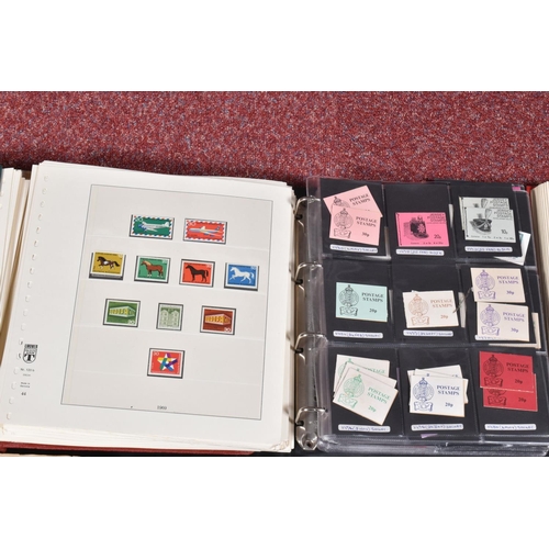 32 - YELLOW TUB WITH NINE ALBUMS AND THREE FOLDERS OF STAMPS, we noteJersey Booklets, Austria MNH, Iran c... 