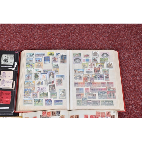 32 - YELLOW TUB WITH NINE ALBUMS AND THREE FOLDERS OF STAMPS, we noteJersey Booklets, Austria MNH, Iran c... 