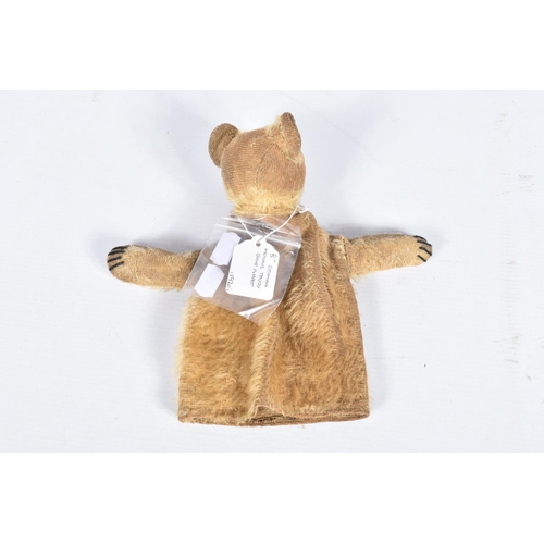 87 - A GERMAN BLONDE MOHAIR TEDDY BEAR, c.1914 - 1920, original glued amber and black glass eyes (both wi... 