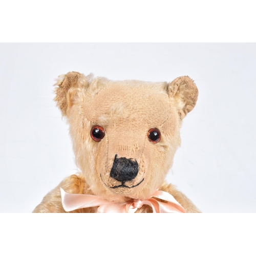 88 - AN FARNELL ALPHA GOLDEN PLUSH MOHAIR TEDDY BEAR, c.1930's, amber and black glass eyes, long muzzle w... 