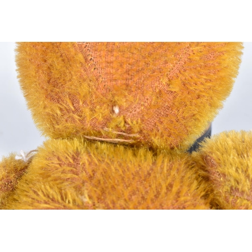 90 - AN AMERICAN ORANGE BRISTLE MOHAIR TEDDY BEAR, c.1914 - 1920, replacement glass eyes, horizontal stit... 