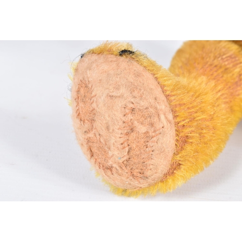 90 - AN AMERICAN ORANGE BRISTLE MOHAIR TEDDY BEAR, c.1914 - 1920, replacement glass eyes, horizontal stit... 