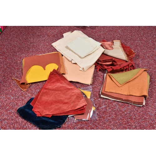 103 - A LARGE QUANTITY OF ASSORTED ANTIQUE AND OTHER FABRICS FOR DOLL DRESSING AND REPAIR, sewing accessor... 