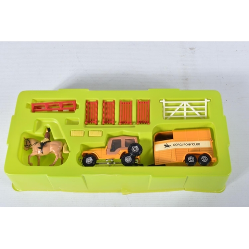 122 - A BOXED CORGI TOYS CORGI PONY CLUB GIFT SET, No.29, appears complete and in very good condition exce... 