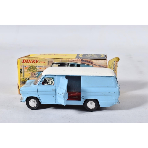 123 - TWO BOXED DINKY TOYS FORD TRANSIT VANS, No.407, both type 1 casting, promotional issues 'Kenwood Dom... 