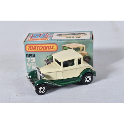 127 - A QUANTITY OF BOXED MATCHBOX SUPERFAST 1-75 SERIES DIECAST VEHICLES, to include a number of Ford car... 