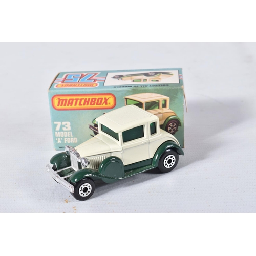 127 - A QUANTITY OF BOXED MATCHBOX SUPERFAST 1-75 SERIES DIECAST VEHICLES, to include a number of Ford car... 