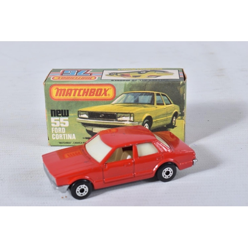 127 - A QUANTITY OF BOXED MATCHBOX SUPERFAST 1-75 SERIES DIECAST VEHICLES, to include a number of Ford car... 