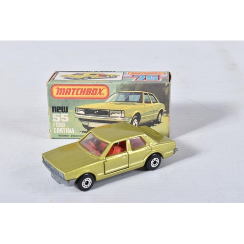 127 - A QUANTITY OF BOXED MATCHBOX SUPERFAST 1-75 SERIES DIECAST VEHICLES, to include a number of Ford car... 