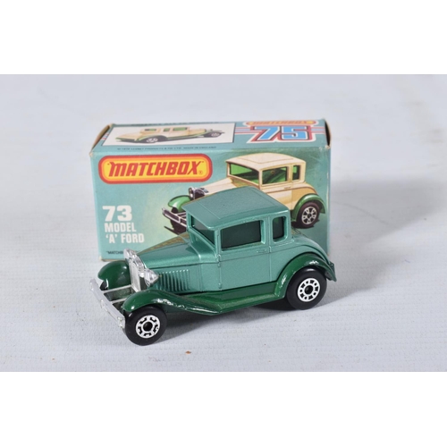 127 - A QUANTITY OF BOXED MATCHBOX SUPERFAST 1-75 SERIES DIECAST VEHICLES, to include a number of Ford car... 