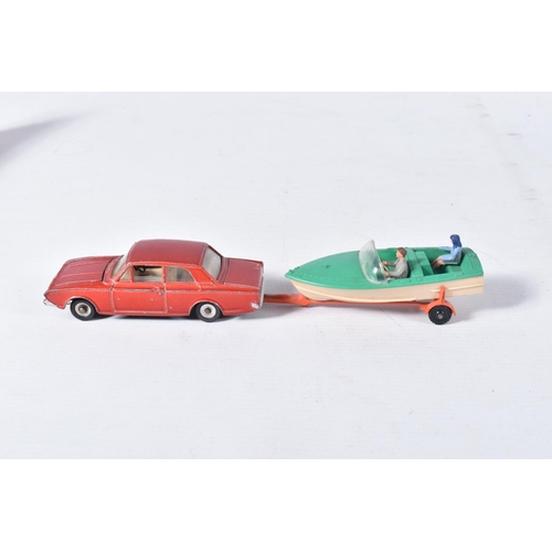 138 - A BOXED DINKY TOYS FUN A'HOY GIFT SET, No.125, Ford Consul, No.130 in metallic wine red, with some p... 