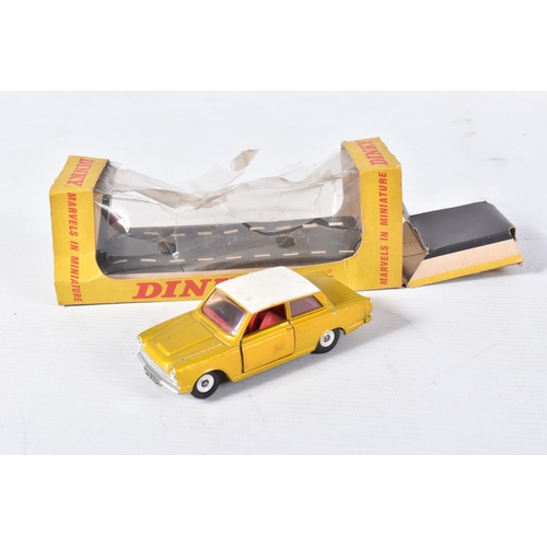 141 - FOUR BOXED DINKY TOYS FORD CAR MODELS, Mk1. Cortina, No.133 metallic gold and white, Kiv Zodiac, No.... 