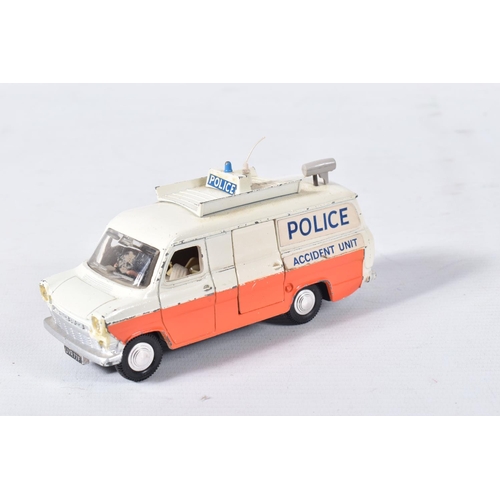 145 - THREE DINKY TOYS FORD TRANSIT VANS, boxed Fire Appliance, No.271, type 2 casting, complete with arie... 